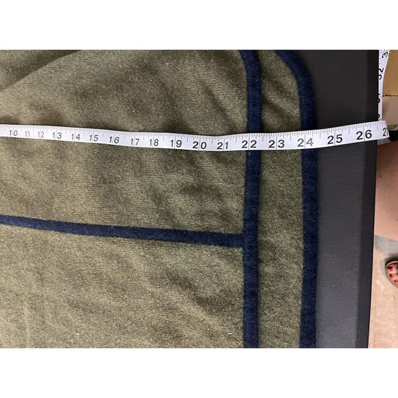 J Crew Sweater Womens XXS Green Blue 100% Wool Contrast Trim Curved Hem - Picture 7 of 7